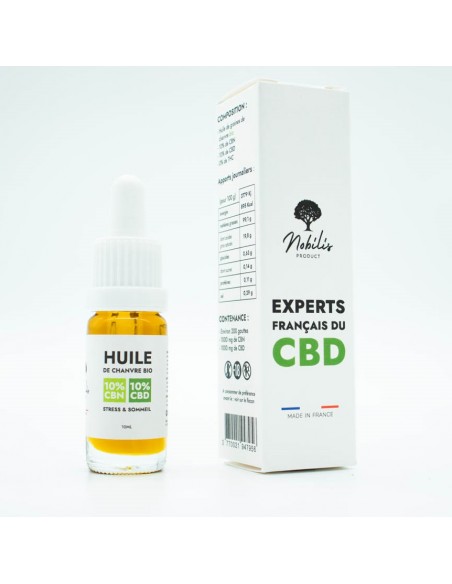 Huile BIO de CBD 10% et CBN 10% 10ml de la marque Nobilis