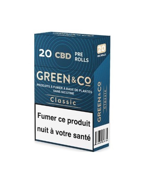 PréRolls 20 Cigarettes CBD Green & Co Classic, marque Buddy