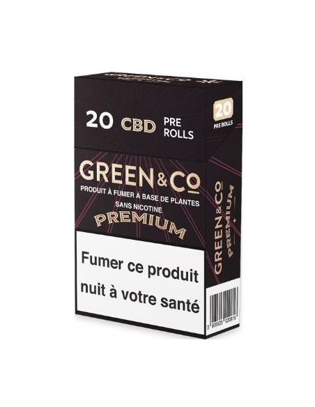 PréRolls 20 Cigarettes CBD Green & Co Premium, marque Buddy